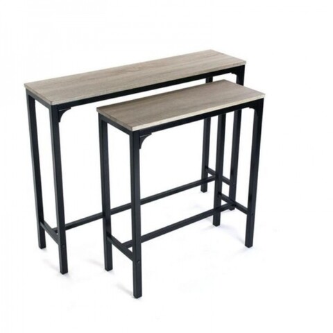 Set 2 mese, versa, mdf/metal, bej/negru