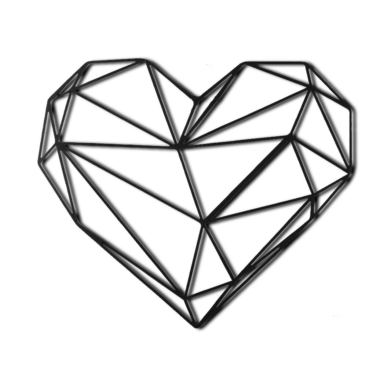 Decoratiune de perete, Heart v2, Dimensiune: 37 x 40 cm, Negru - imagine 4