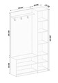 Cuier de perete, Rabi, Rb-159, 120x200x35 cm, Alb mat