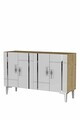 Consola, Hanah Home, Ilay 120, 120x75x32 cm, Stejar Safir / Alb / Argintiu