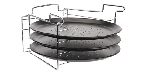 Set 3 tavi pentru copt pizza, inox