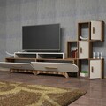 Comoda TV, Hommy Craft, Flora S, 205x50x36.8 cm, Maro/Crem