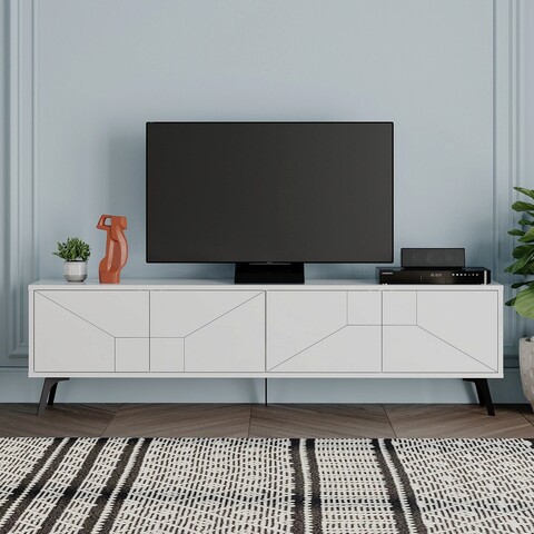 Comoda TV, Decortie, Dune, 180x50x29.6 cm, Alb Decortie