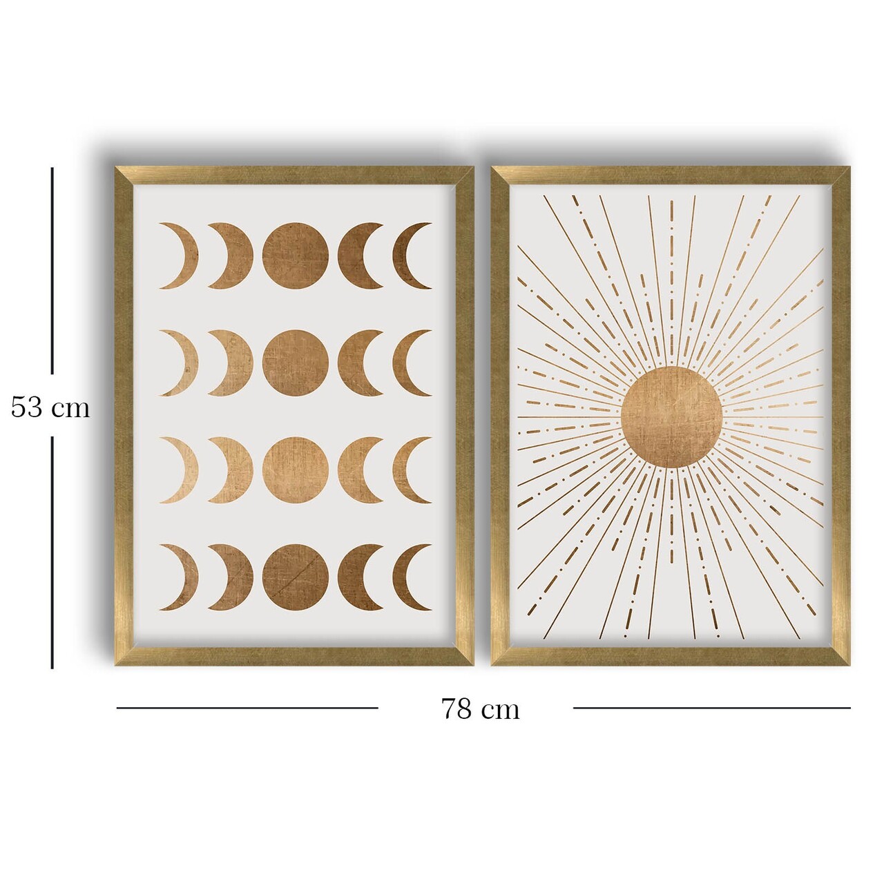 Set 2 tablouri decorative, 2P3853NISCT-013, Lemn, Maro / Nurcă / Alb - view 2