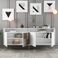 Consola, Hommy Craft, Milan, 180x77x35 cm, PAL, Alb/Auriu