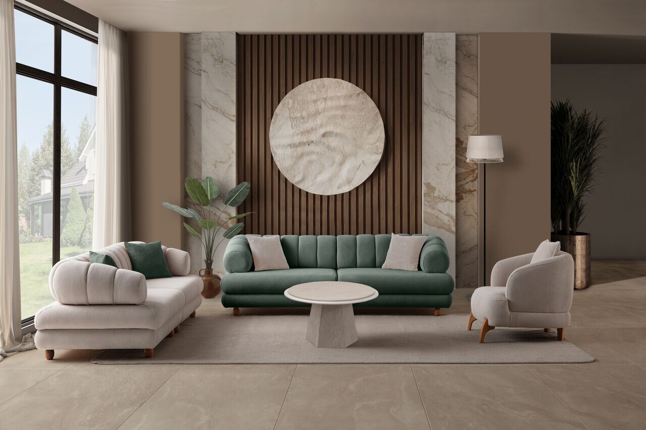 Canapea 3 locuri, Atelier del Sofa, 752EST1158, Lemn de carpen/PAL melaminat, Verde - view 10