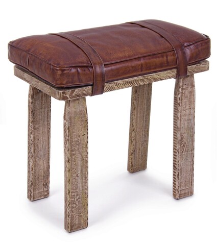 Taburet Charleston, Bizzotto, 54 x 30 x 53 cm, piele de bivol/lemn de mango bivol/lemn imagine model 2022