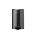 Cos de gunoi cu pedala, Brabantia, NewIcon, 3 L, 23.5x16.8x26.4 cm, otel, gri inchis