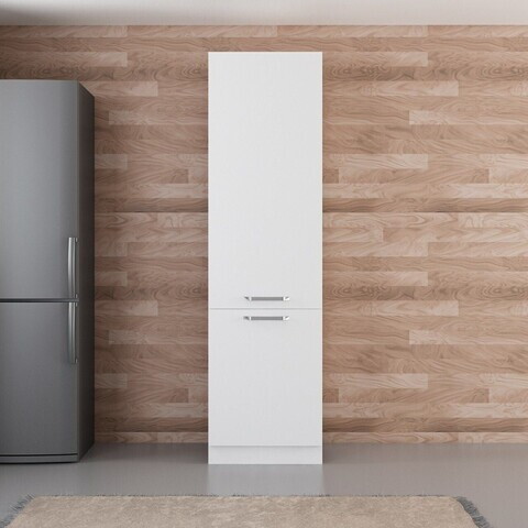 Dulap pentru bucatarie, Hanah Home, Minar, 60x222x58 cm, Alb