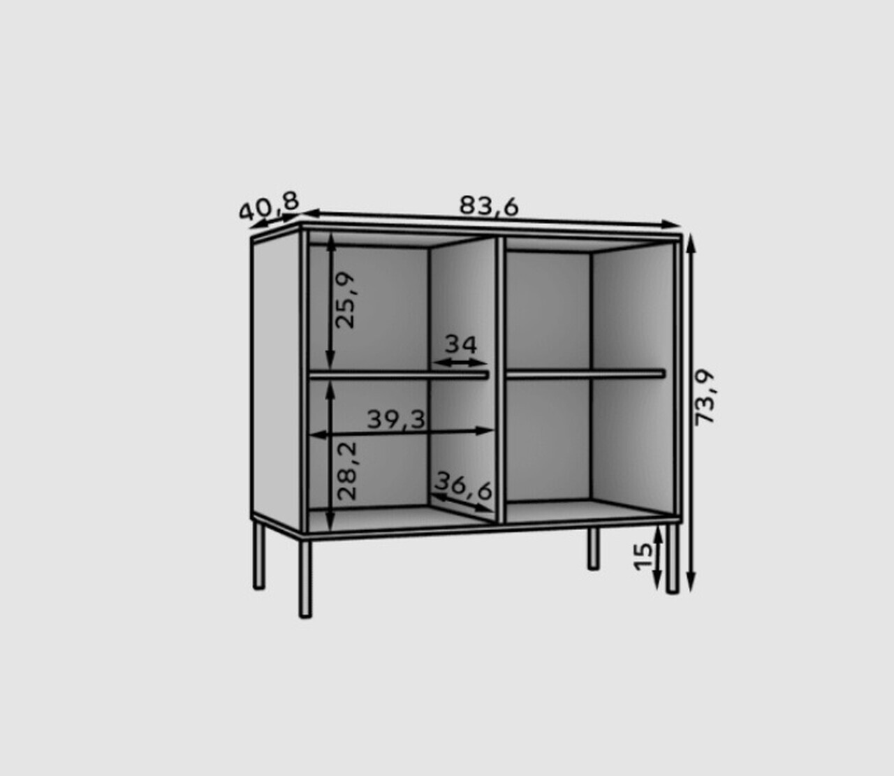 Comoda ADRK, Tili 2D, 83.6x40.8x73.9 cm, PAL laminat, bej — imaginea 8