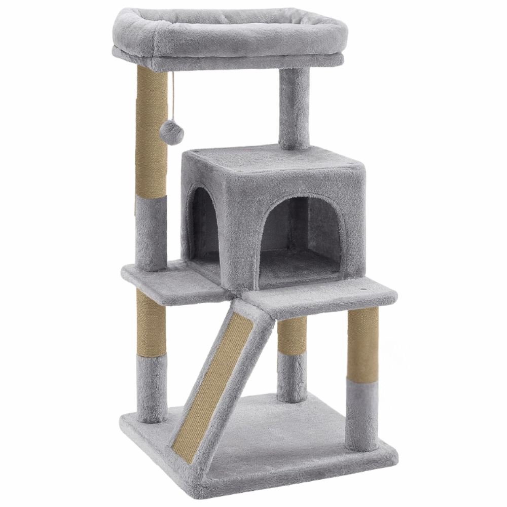Casă pentru pisici, Paws & Whiskers, Peti, MATERIAL TEXTIL WELSOFT, Gri