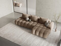 Coltar extensibil dreapta 3 locuri, Linz, Cosmopolitan Design, 275x142x84 cm, cotiera stanga, catifea, bej inchis