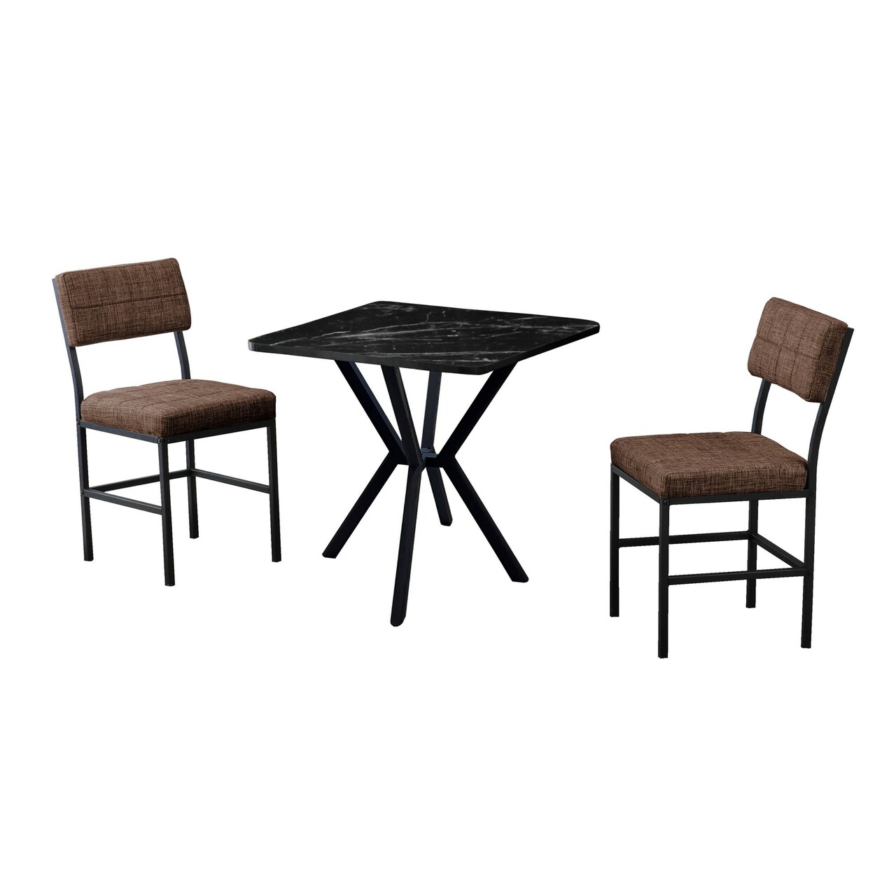 Set masa extensibila si scaune, 3 piese, Hanah Home, Dubai, Maro / Negru - view 2