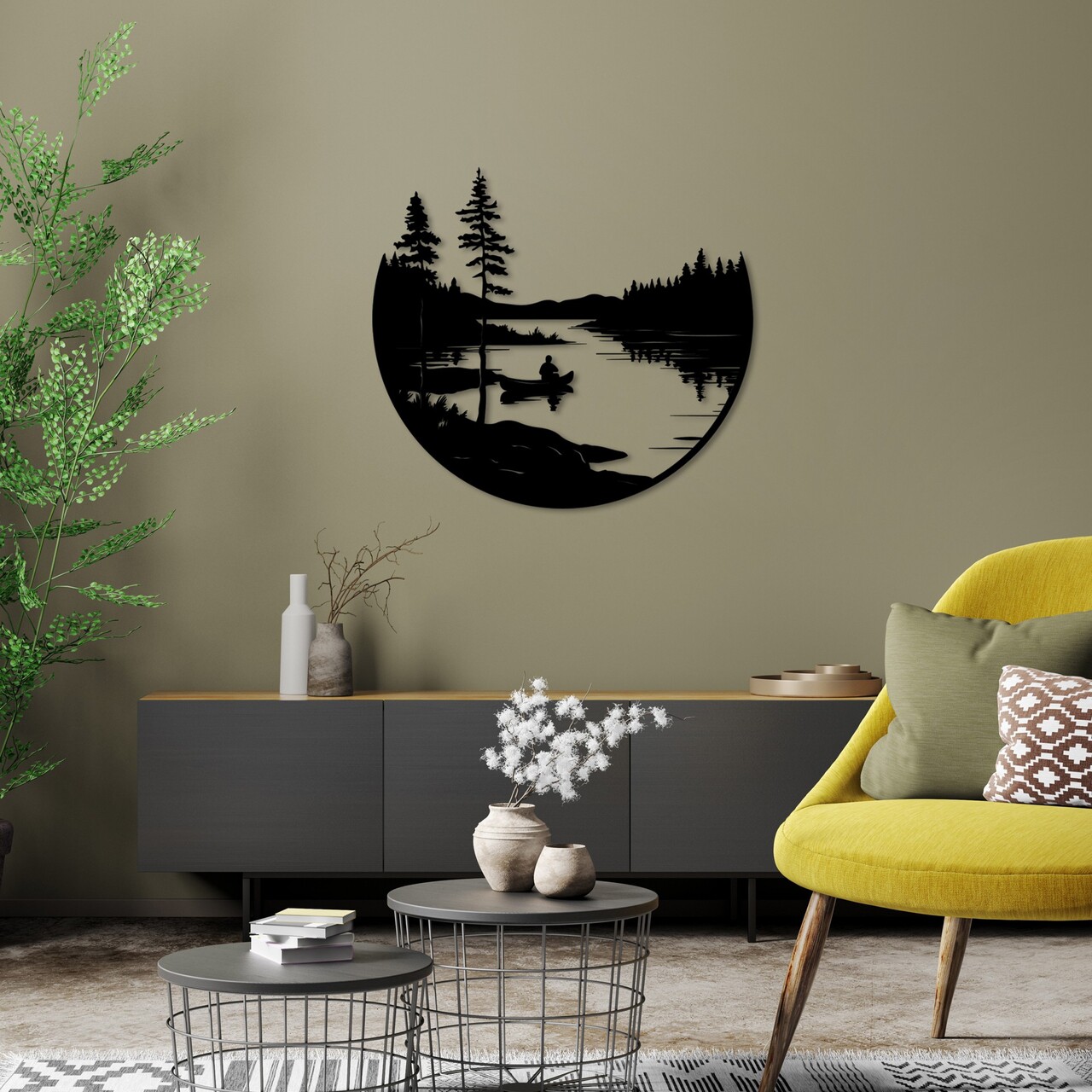 Decoratiune de perete, Solo, Dimensiune: 54 x 60 cm, Negru - view 4