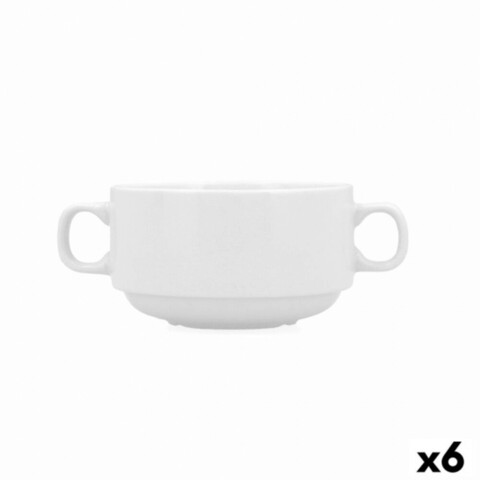 Set 6 boluri, bidasoa, glacial, 300 ml, ceramica, alb