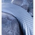 Lenjerie de pat pentru doua persoane King Size, Christian Lacroix, 3 piese, 100% bumbac satinat, albastru