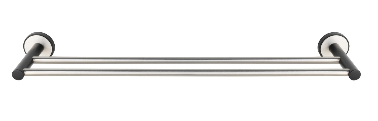 Suport prosoape de baie, Wenko, UV-Loc, Udine, 61 x 5 x 11 cm, inox, gri/negru - 1 | YEO
