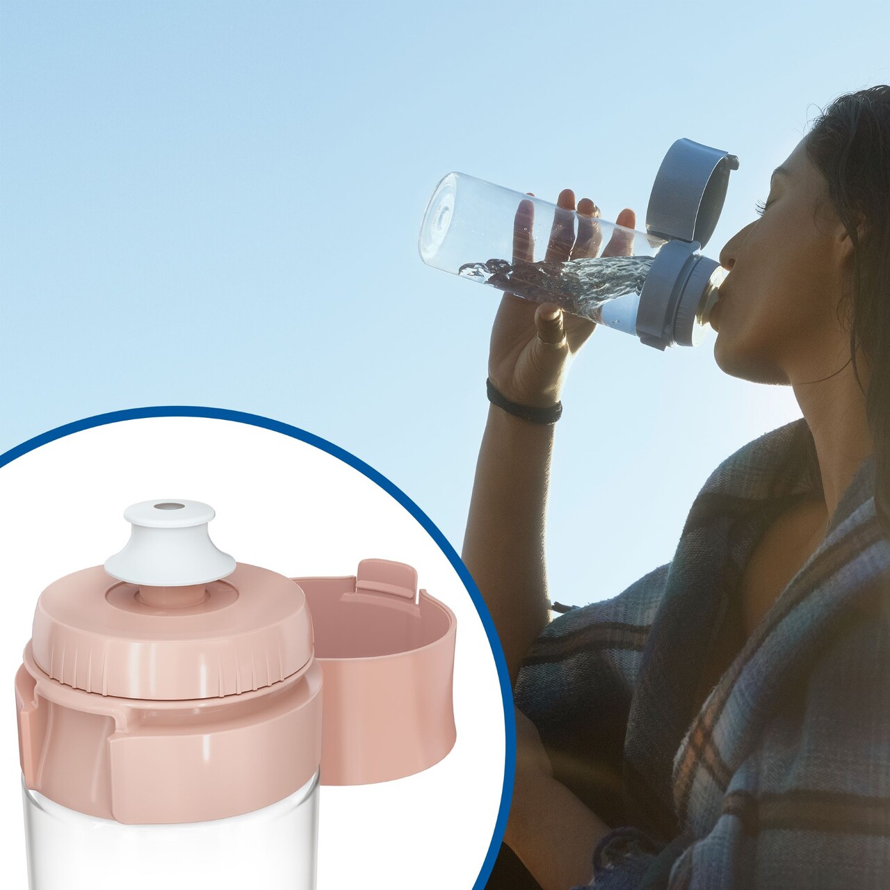 Sticla filtranta BRITA Vital 600 ml (Apricot) + 2 filtre MicroDisc - imagine 4