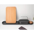 Set organizator chiuveta cu suport de uscare vase, Brabantia, SinkStyle Mineral, 75x13x15 cm, plastic/inox, gri inchis