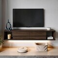 Comoda TV, Hanah Home, Twist LED, 160x29x29 cm, Maro