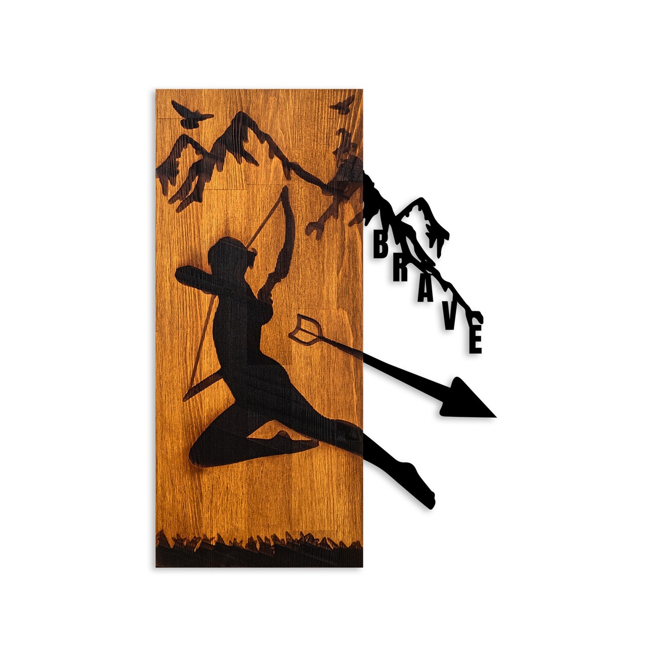 Decoratiune de perete, Brave, Lățime: 41,5 cm Înălțime: 58 cm Adâncime: 3 cm, Nuc / Negru - view 5