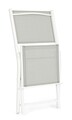 Scaun pliabil pentru gradina Hilde, Bizzotto, 48x55.5x82.5 cm, aluminiu/textilena, alb