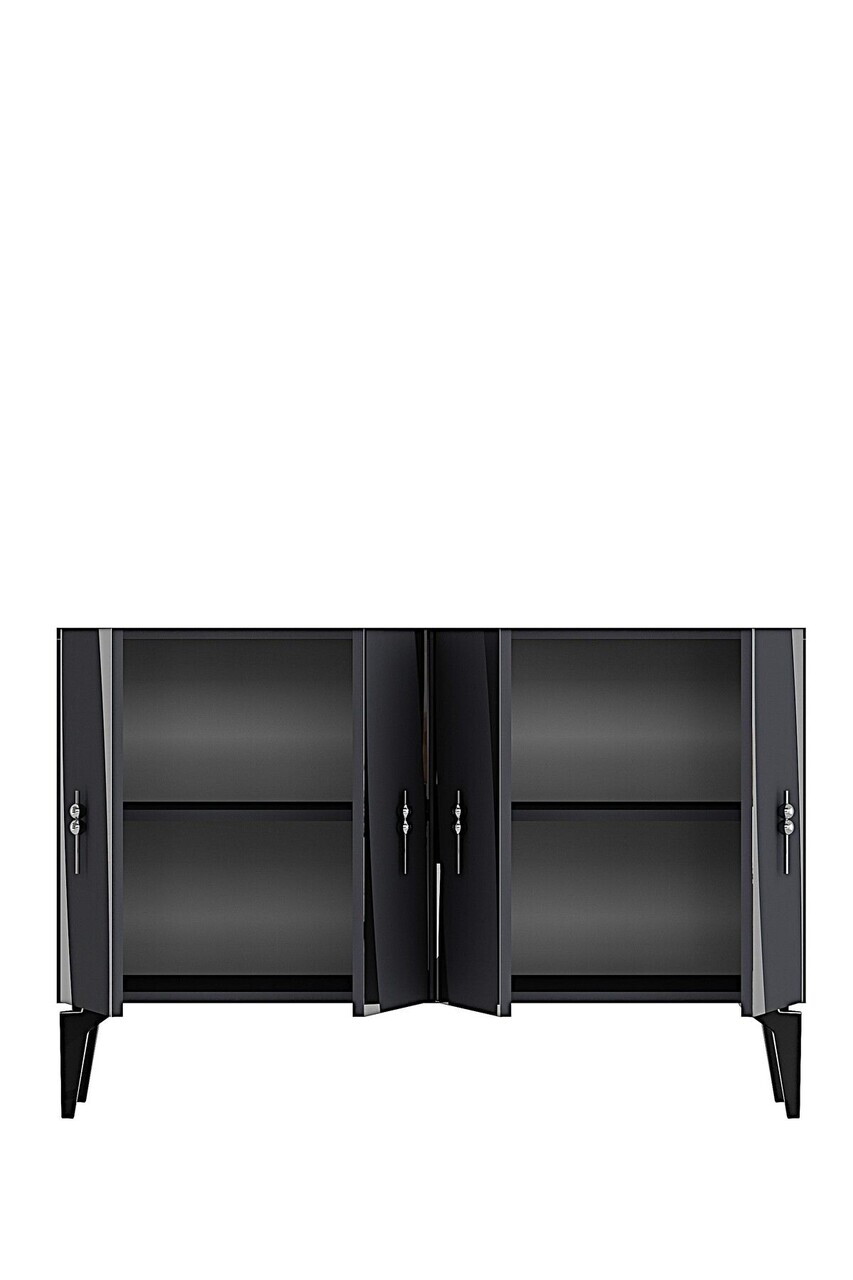Consola, Hanah Home, Elips 120, 120x75x32 cm, Antracit / Argintiu — imaginea 6