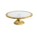 Platou pentru prajituri PLT0484, Planet X, 30x14 cm, inox, auriu