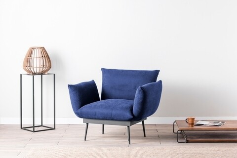 Fotoliu Jax Solo, Futon, 90x80x95 cm, metal, bleumarin Futon