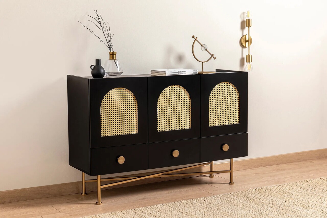 Consola, Howard, Cliff 63, 123x63x38 cm, PAL, Negru - 1 | YEO
