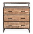 Comoda Elmer, Bizzotto, 90 x 40 x 105 cm, lemn de salcam/otel