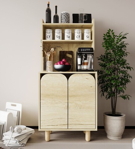 Dulap multifunctional, Hanah Home, Parma 2, 70x155x40 cm, PAL, Maro