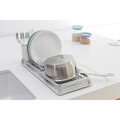 Scurgator vase cu suport tacamuri, Brabantia, SinkSide, 20x46.3x12.5 cm, aluminiu, gri deschis