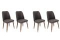Set scaune 4 piese, Nmobb, Hugo-381 V4, Metal, Antracit / Nuc / Aur