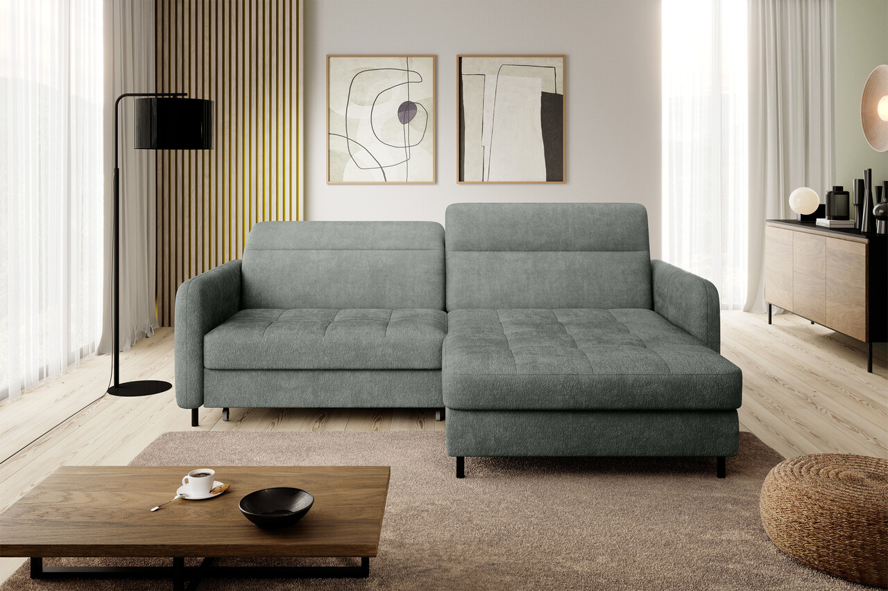 Coltar extensibil dreapta 3 locuri ELTAP, RT-100TOU, Gomsi, 228x165x100 cm, lemn/poliester, verde - 1 | YEO