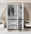 Dulap pentru haine, Hanah Home, Floransa 135, 135x210x52 cm, PAL, Alb / Antracit