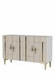 Consola, Hanah Home, Ilay 120, 120x75x32 cm, White / Travertine / Gold
