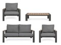 Set mobilier pentru gradina / terasa 4 piese, Einar, Bizzotto, gri carbune