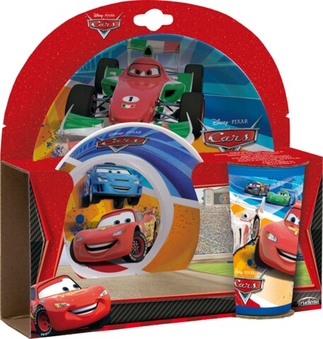 Set 3 piese mic dejun pentru copii cars raceway, ambition, bambus