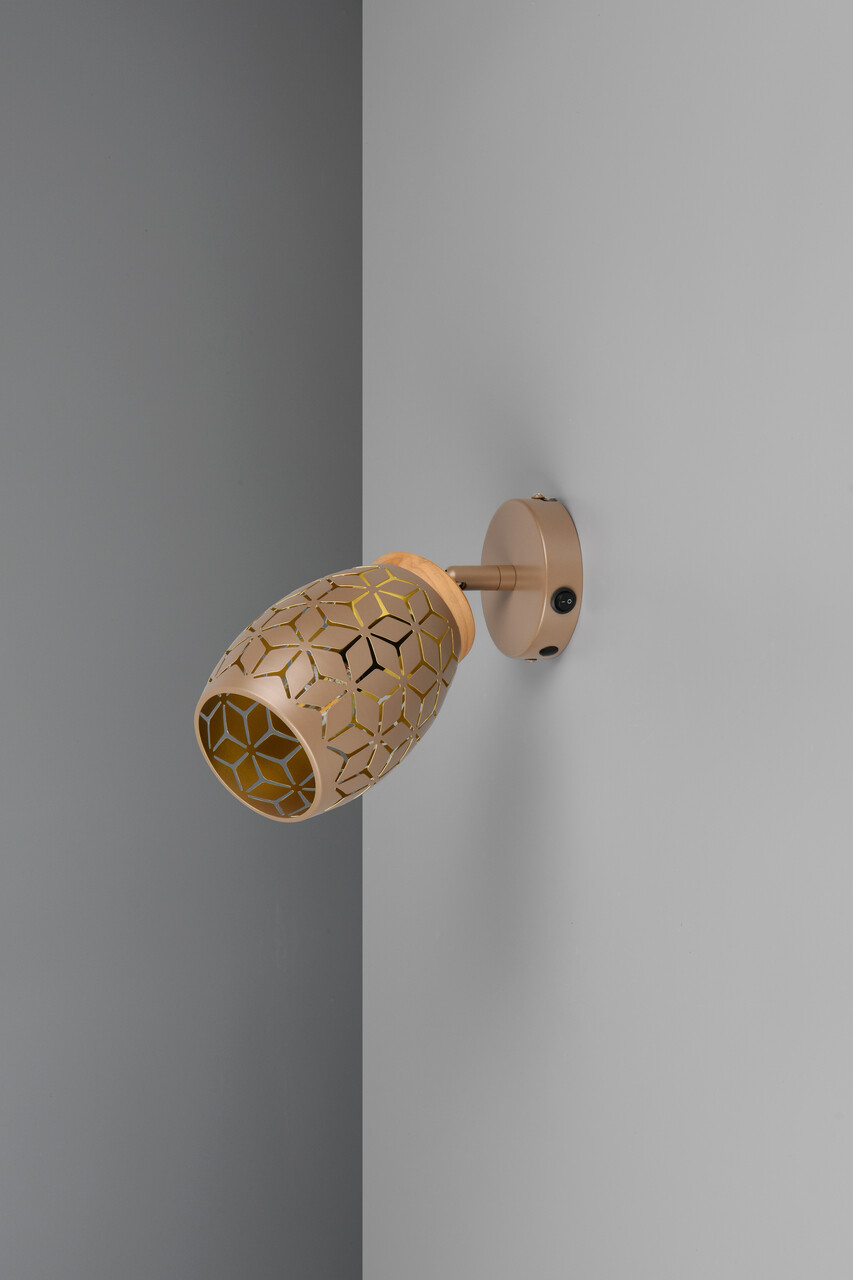 Aplica de perete Bidar, RL, 12x10 cm, 10W, 1x E14, metal, aramiu - 2 | YEO