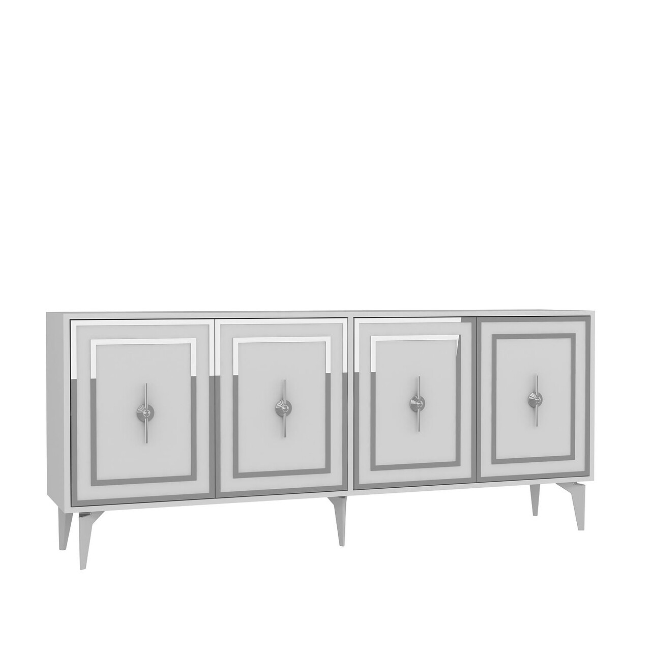 Consola, Hanah Home, Samba, 180x78.6x35 cm, PAL , Alb / Argintiu - view 4