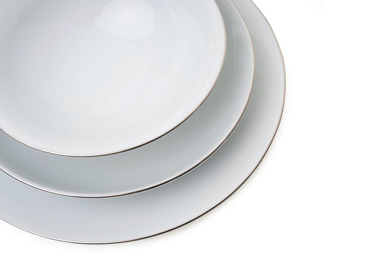 Serviciu de masa, Beros, 973BRS3152, Portelan , Placă de serviciu: 25 cm (2 bucăți), Alb