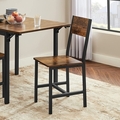 Set 2 scaune de bucatarie, Vasagle, 36x46.6x87.1 cm, PAL/otel, maro/negru