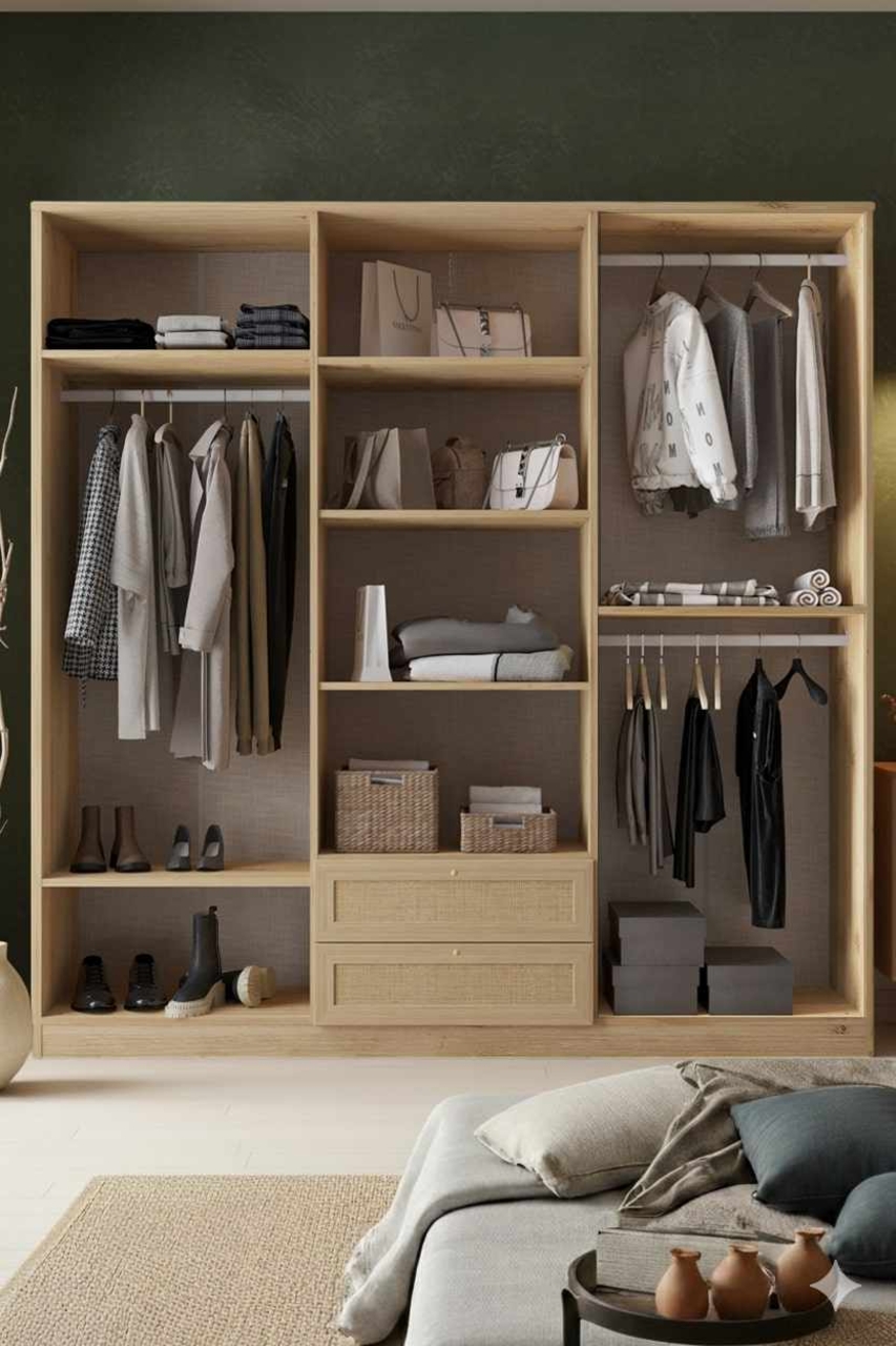 Dulap pentru haine, Hanah Home, Baru 6 210, 206x210x52 cm, Bej - view 2