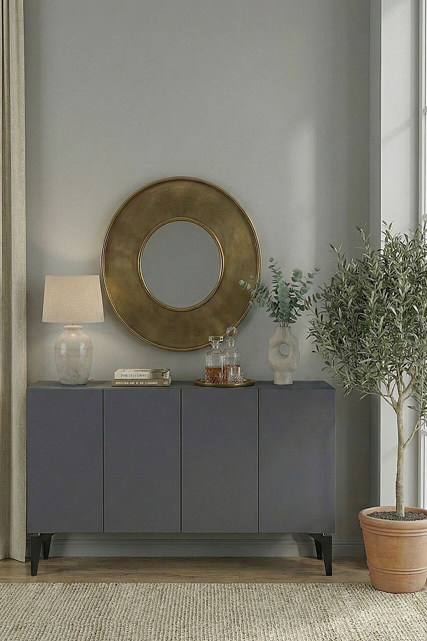 Consola, Hanah Home, Lipa 120, 120x79x32 cm, Antracit - view 2