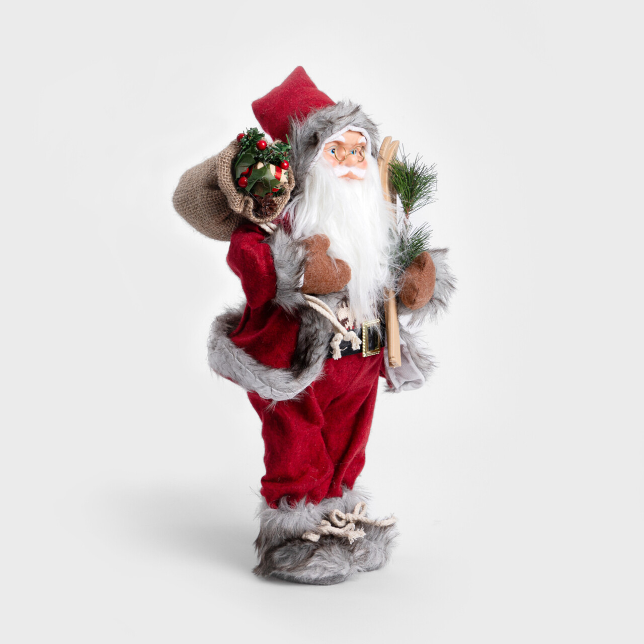 Decoratiune Mos Craciun Clause, Homla, 45 cm, plastic/poliester, rosu - 2 | YEO