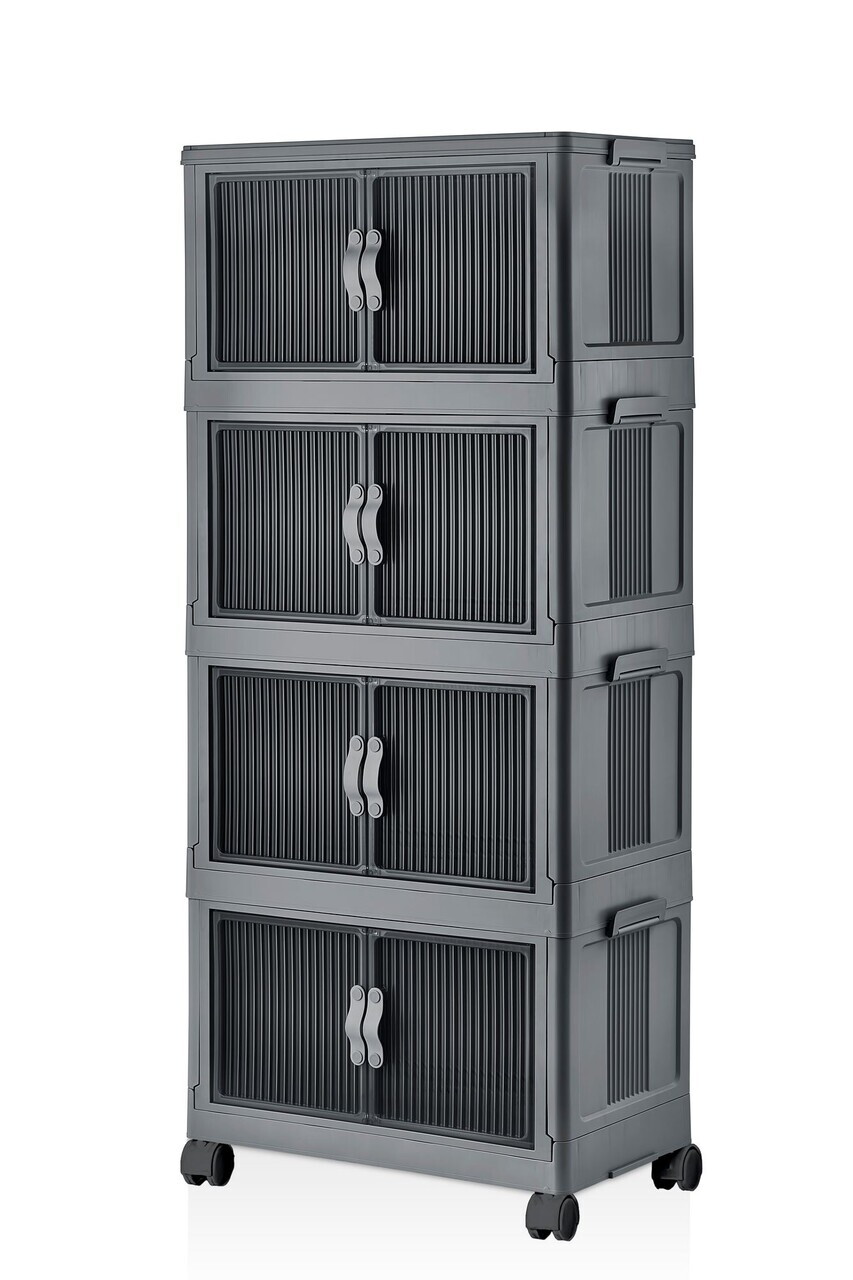 Dulap multifunctional, Hanah Home, Lavine 127, 56x127x56 cm, PLASTIC, Antracit — imaginea 8