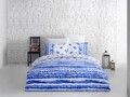 Lenjerie de pat dubla Lagun, Majoli Home Collection, 4 piese, 200x220 cm, 100% bumbac ranforce, multicolor