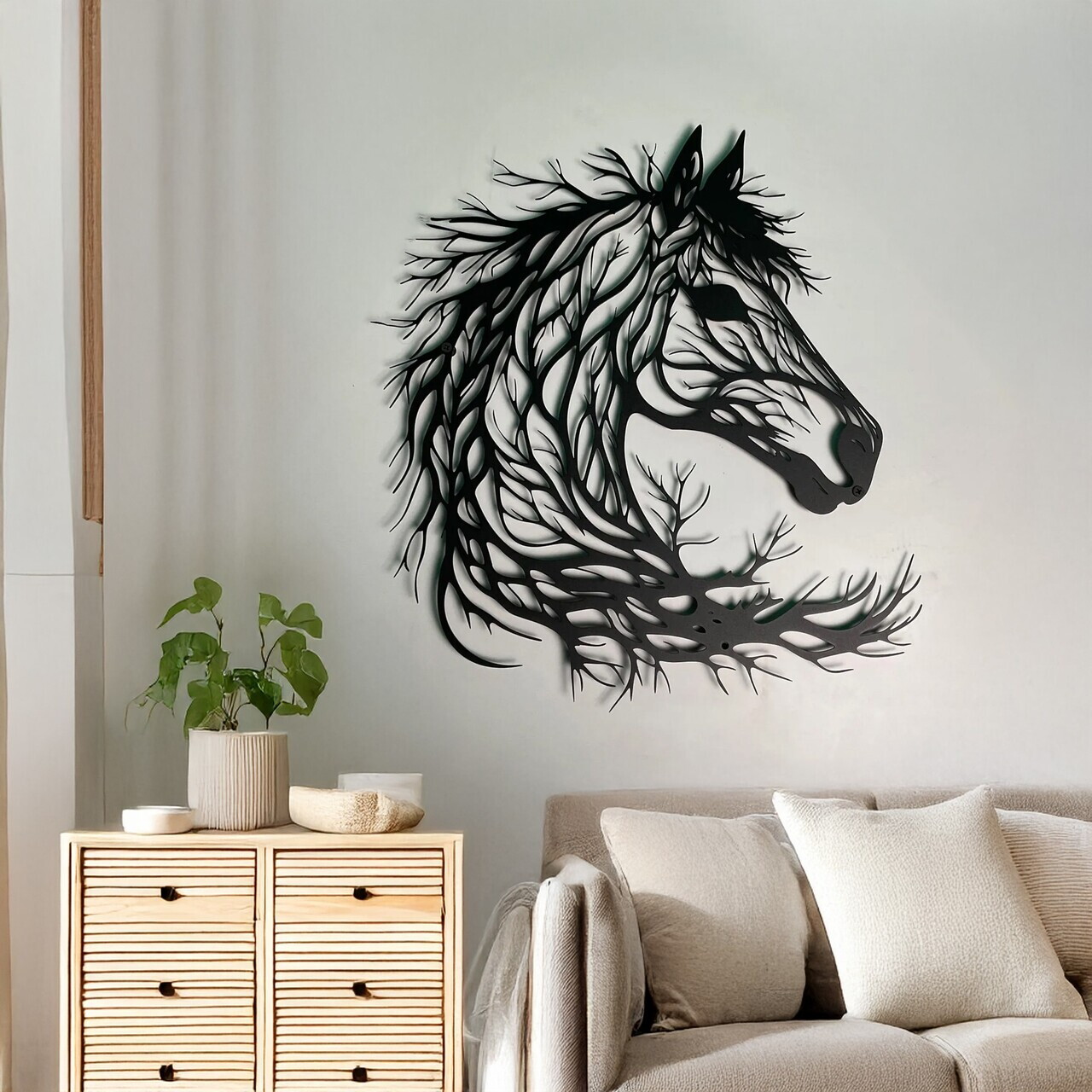Decoratiune de perete, DCV-1057-MT, Dimensiune: 60 x 60 cm, Negru — imaginea 2