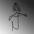 Decoratiune de perete, Woman With Hair Bun, Metal, Dimensiune: 39 x 57 cm, Negru
